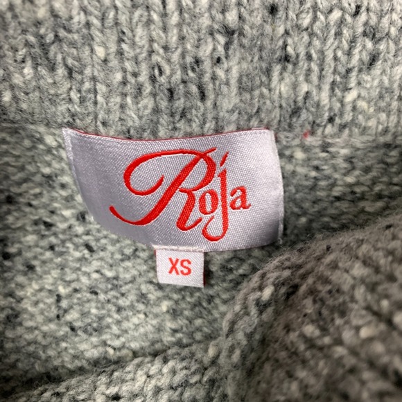 Roja Collection Sweater Skirt Size XS Gray/Black Knit Lambswool Blend Mini NWT - Picture 3 of 7